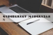 电子游戏取名英文名字（电子游戏英文怎么说?）