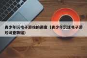 青少年玩电子游戏的调查（青少年沉迷电子游戏调查数据）