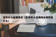 世界杯小组赛排名（世界杯小组赛排名规则是什么）
