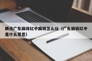 腾讯广东麻将红中麻将怎么玩（广东麻将红中是什么意思）